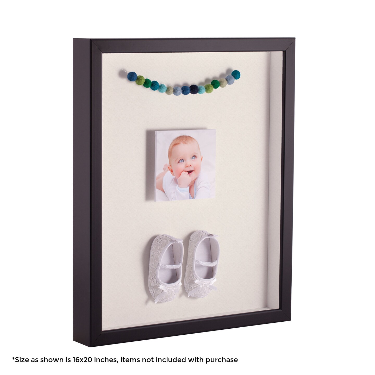 ArtToFrames 20x28 Inch Shadow Box Picture Frame, with a Satin Black Tall 1.00" Wide Shadowbox frame and Super White Mat Backing (4654)