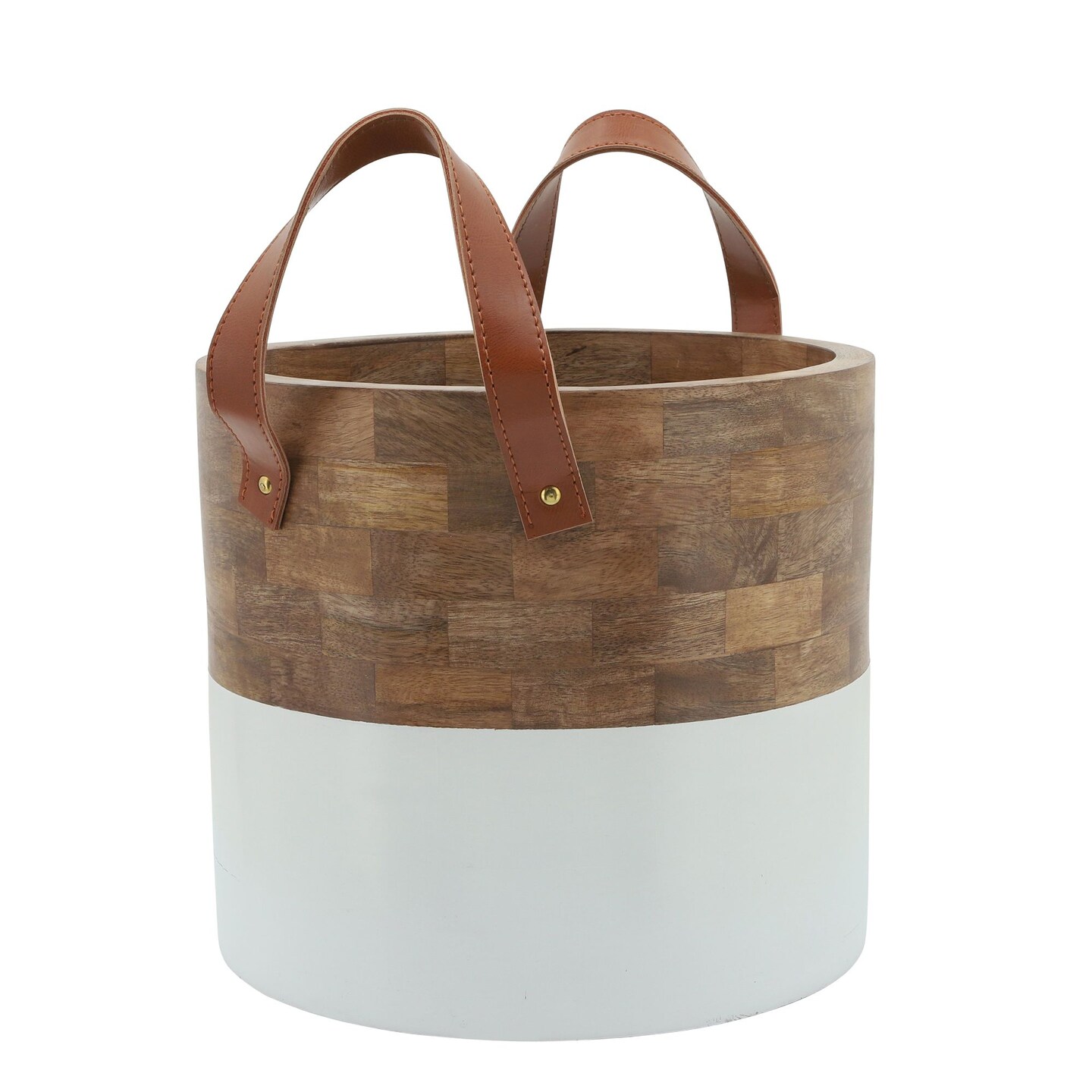 Leather Tote Bags, White Wood Bucket Tote