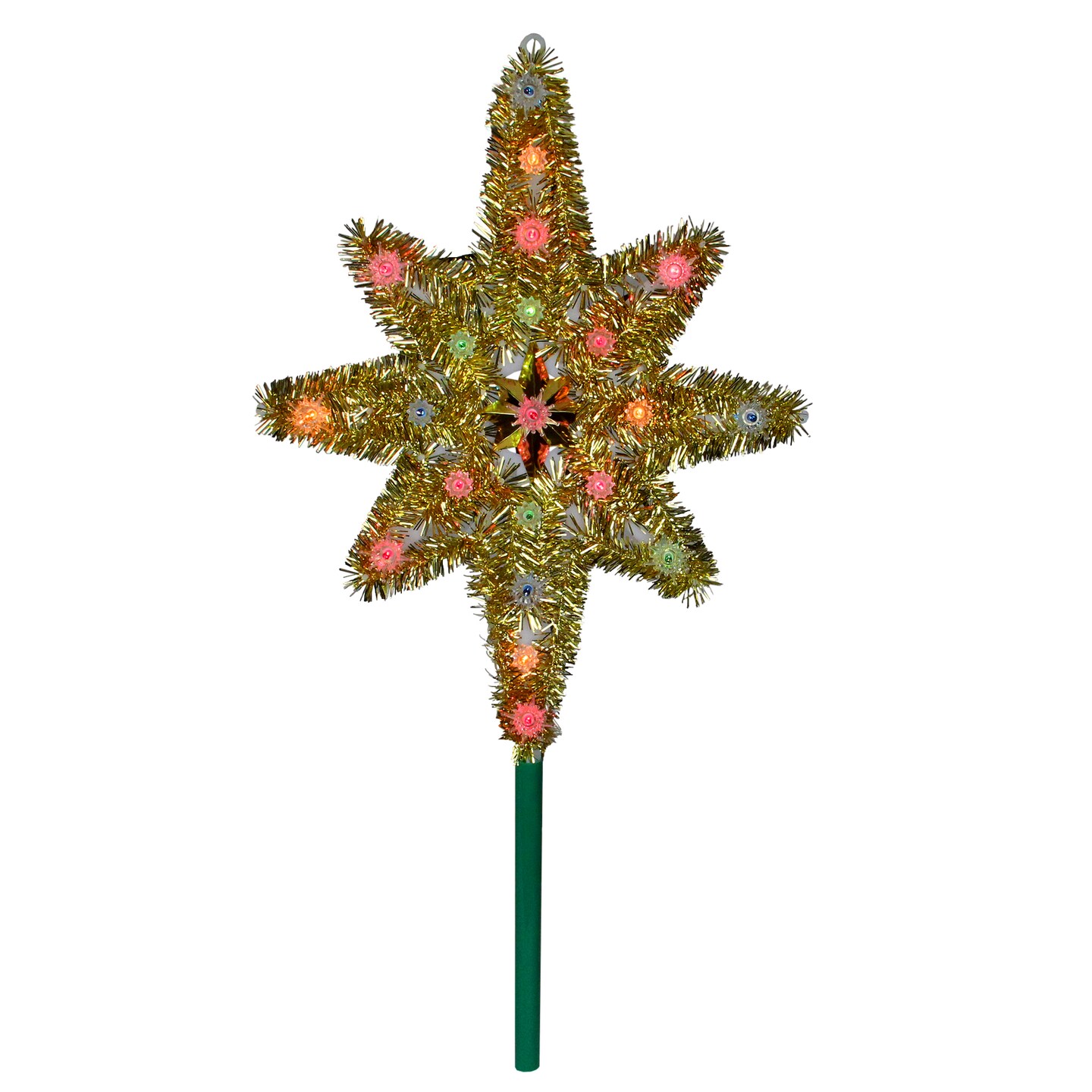 Northlight 21&#x22; Lighted Gold Star of Bethlehem Christmas Tree Topper - Multi-Color Lights