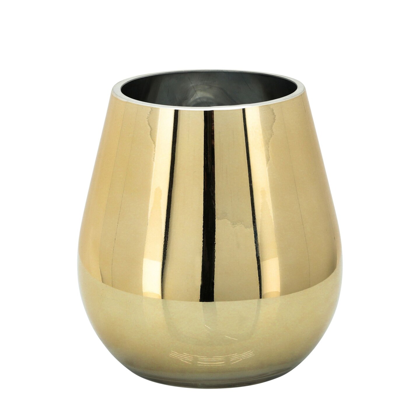 Kingston Living Metallic Finish Glass Vase - 6&#x22; - Gold