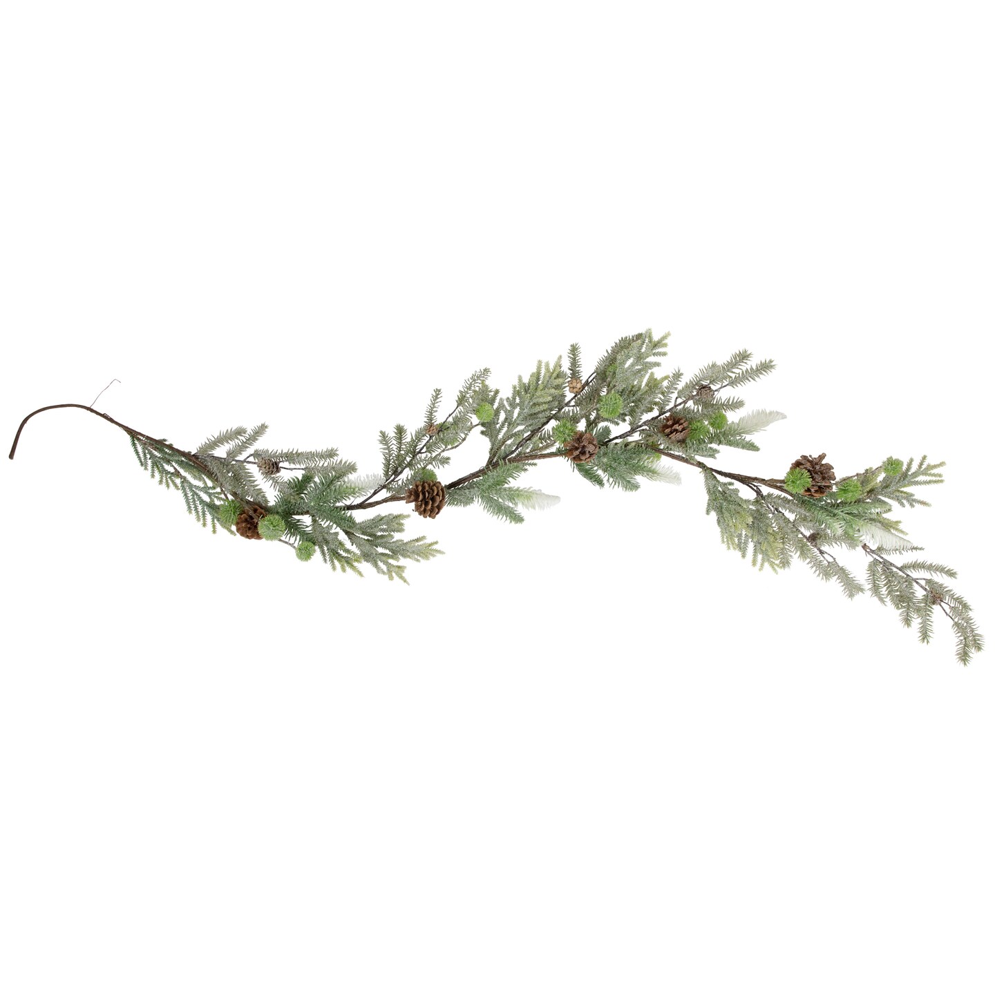 Northlight Artificial Christmas Garland with Frosted Foliage and Pinecones - 5&#x27; x 8&#x22; - Unlit
