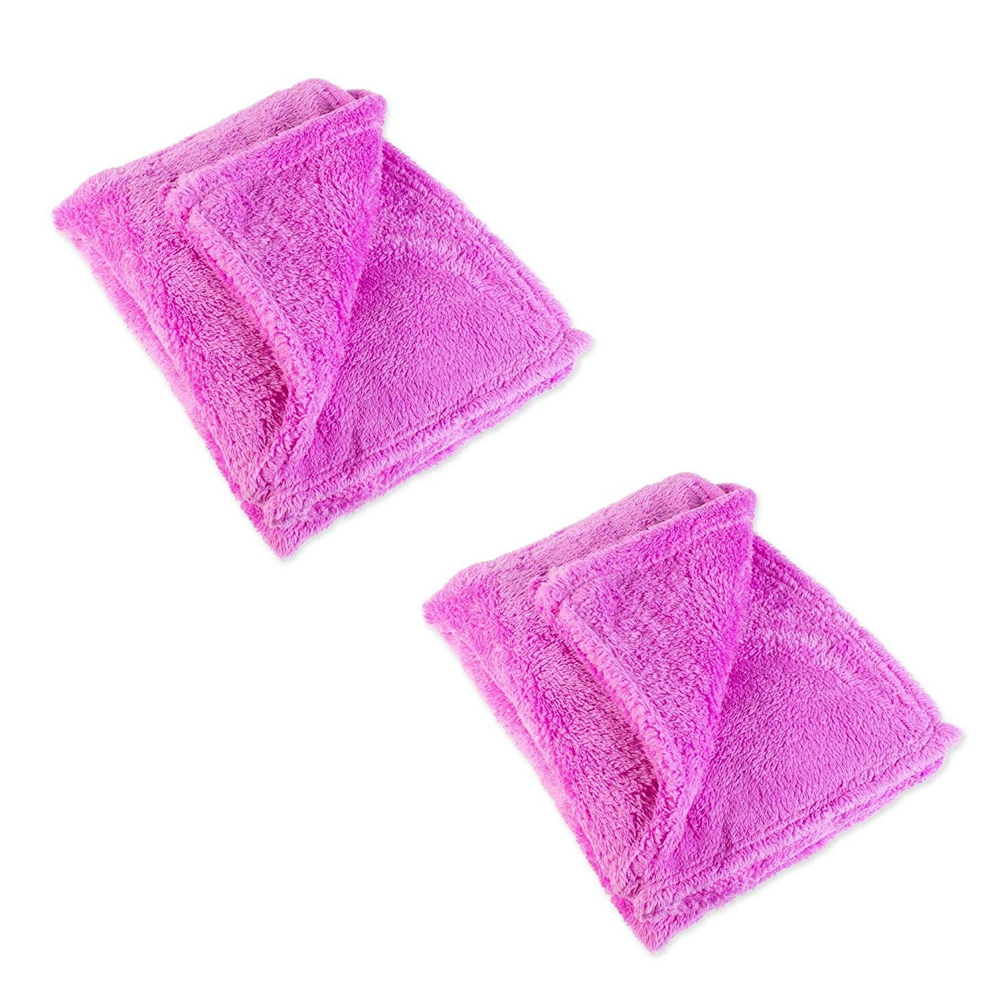 Contemporary Home Living Set of 2 Pink Rectangular Fleece Throw Blanket 60&#x22;