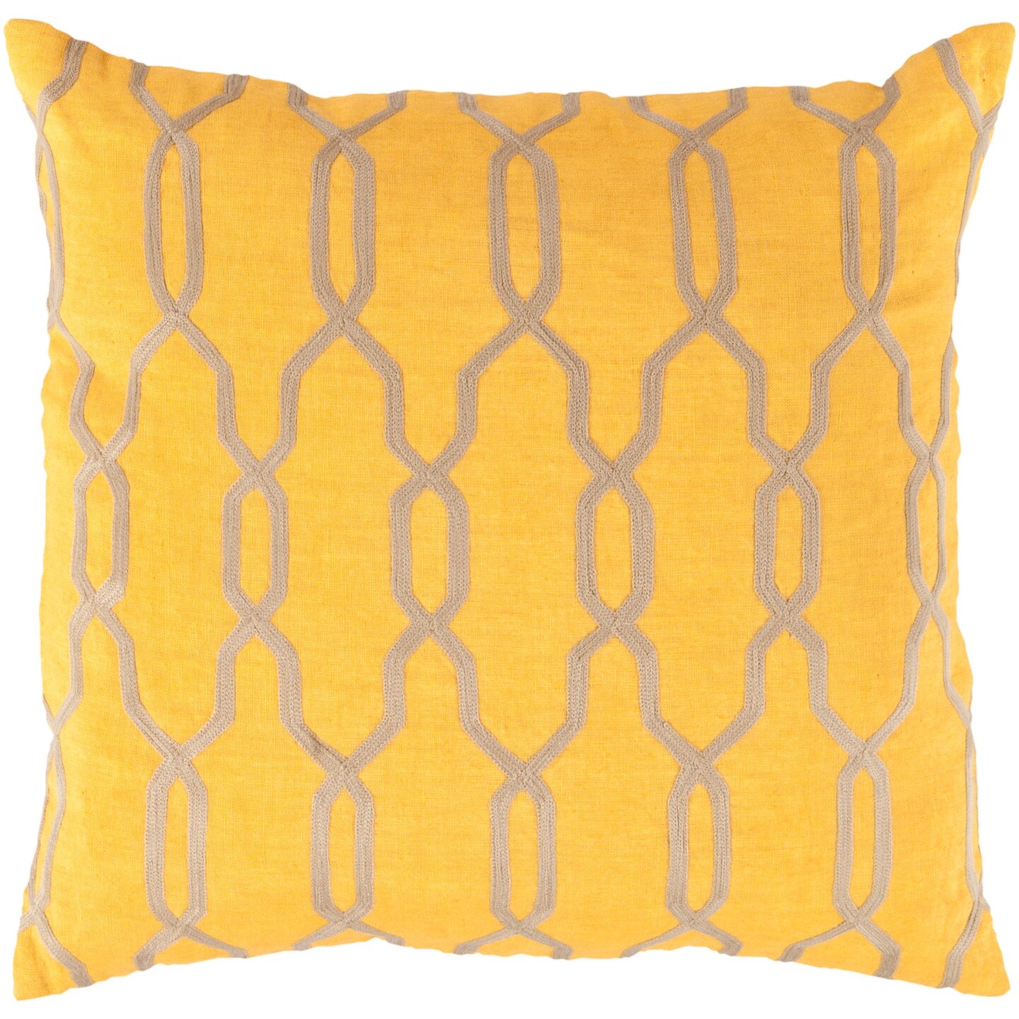 Tiwari Home 18&#x22; Yellow and Beige Moroccan Square Throw Pillow Cover