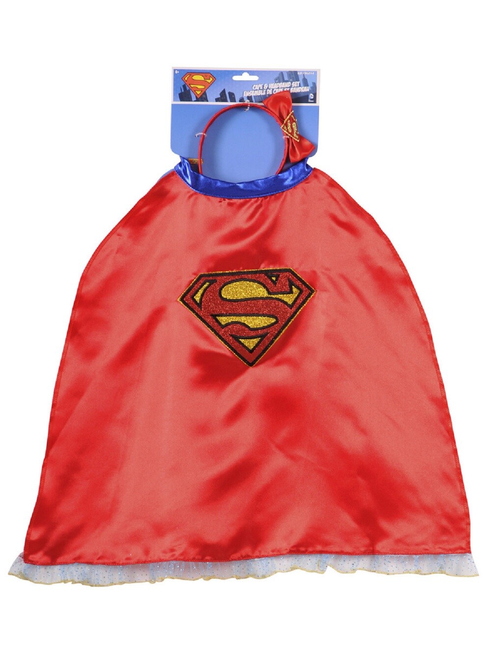 Rubies Girls Red Supergirl Cape Set Children's Halloween Costume Size 4