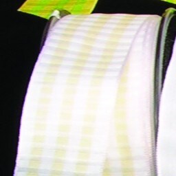 The Ribbon People White and Ivory Block Print Wired Craft Ribbon 0.75&#x22; x 54 Yards