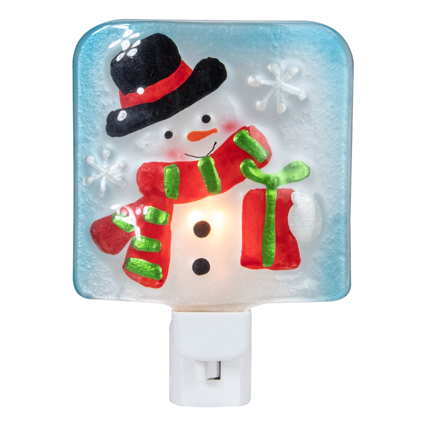Northlight Snowman in Top Hat Glass Christmas Night Light - 4.75"
