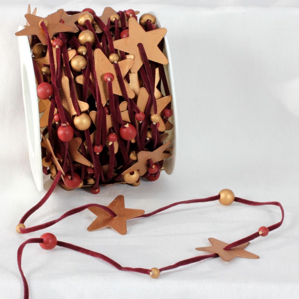 The Ribbon People Red and Brown Garland Ribbon 2&#x22; x 22 Yards