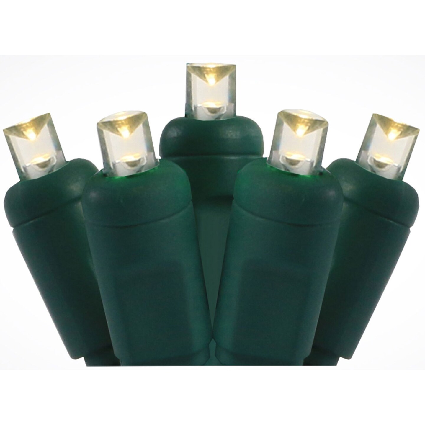 DLIG LED Wide Angle Christmas String Lights - Warm White -12 ft Green Wire - 35ct