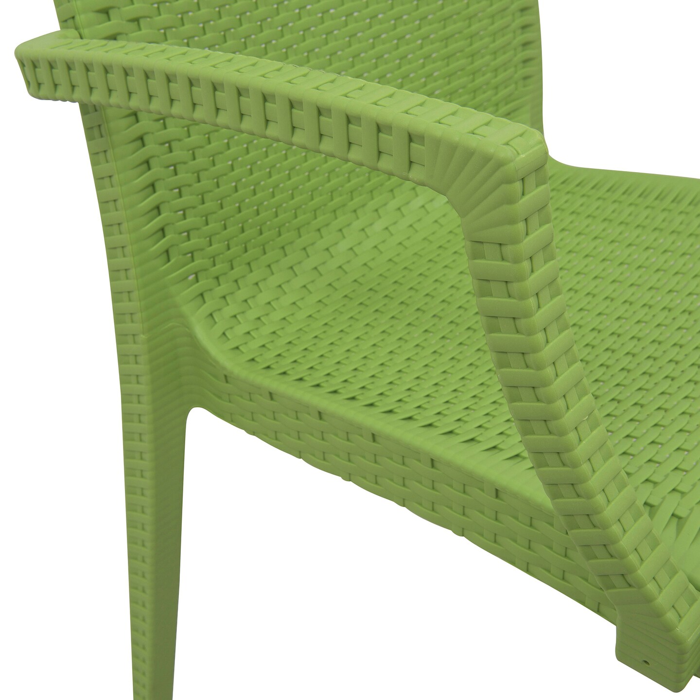 LeisureMod Weave Mace Indoor/Outdoor Chair (With Arms), Set of 2