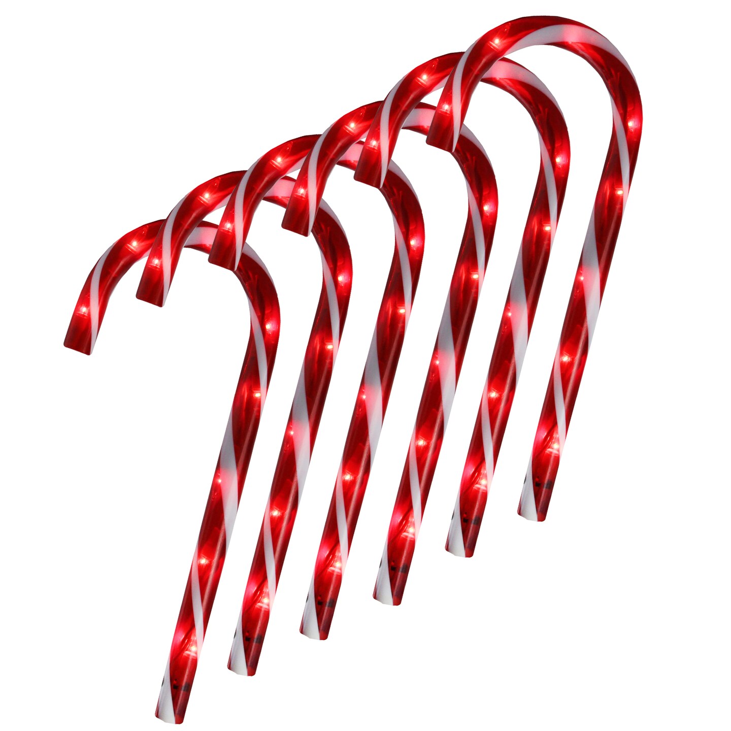 Northlight Lighted Blinking Candy Cane Outdoor Christmas Pathway Markers - 13.5&#x22; - Red and White - Set of 6