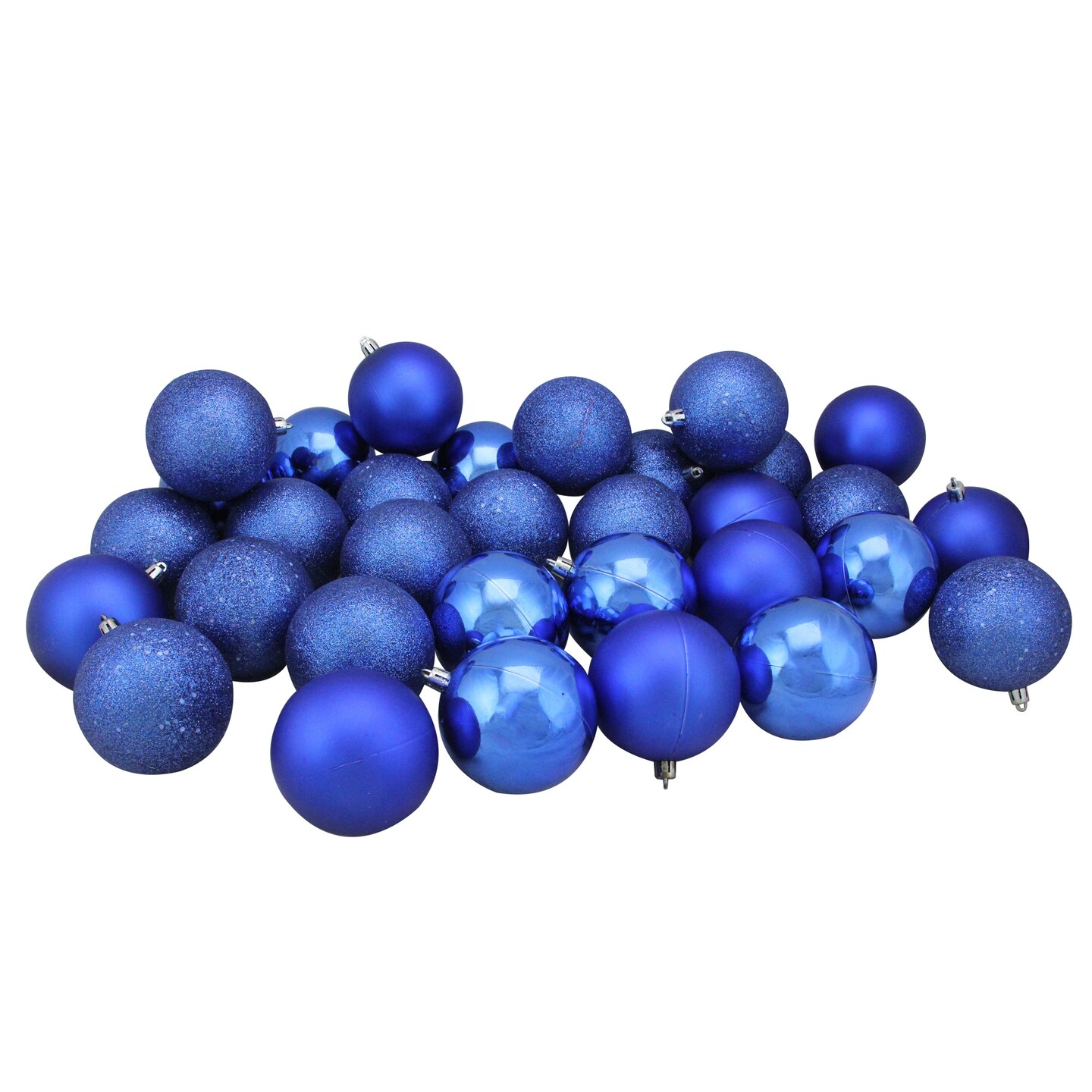 Northlight Shatterproof 4-Finish Christmas Ball Ornaments - 3.25&#x22; (80mm) - Lavish Blue - 32ct