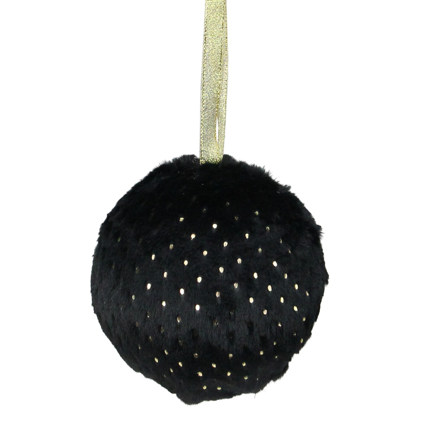 Northlight Black and Gold Dots Traditional Christmas Ball Ornament 4&#x22; (101mm)