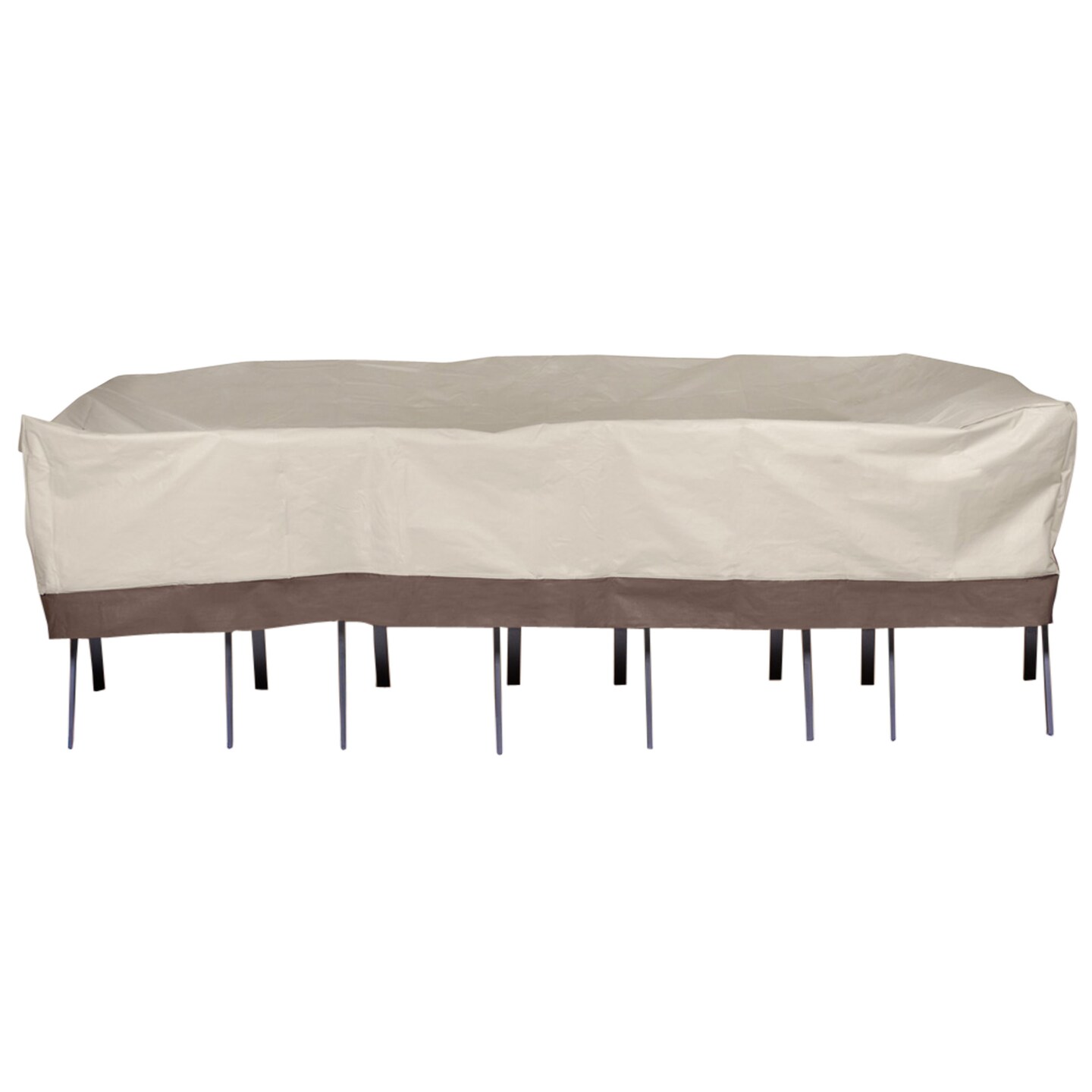 LB International 120&#x22; Brown Durable Outdoor Patio Dining Set Vinyl Cover