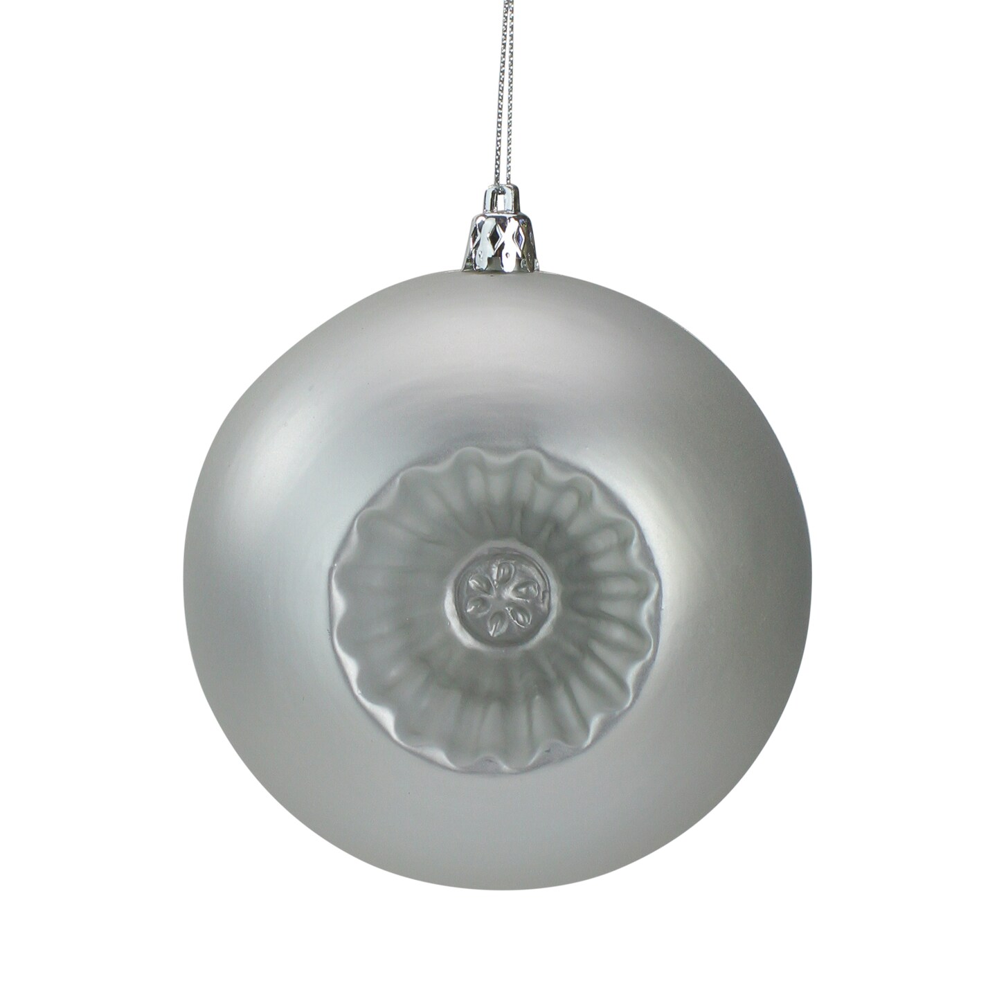DAK Shatterproof Matte Retro Reflector Christmas Ball Ornaments - 4" (100mm) - Silver - 6ct