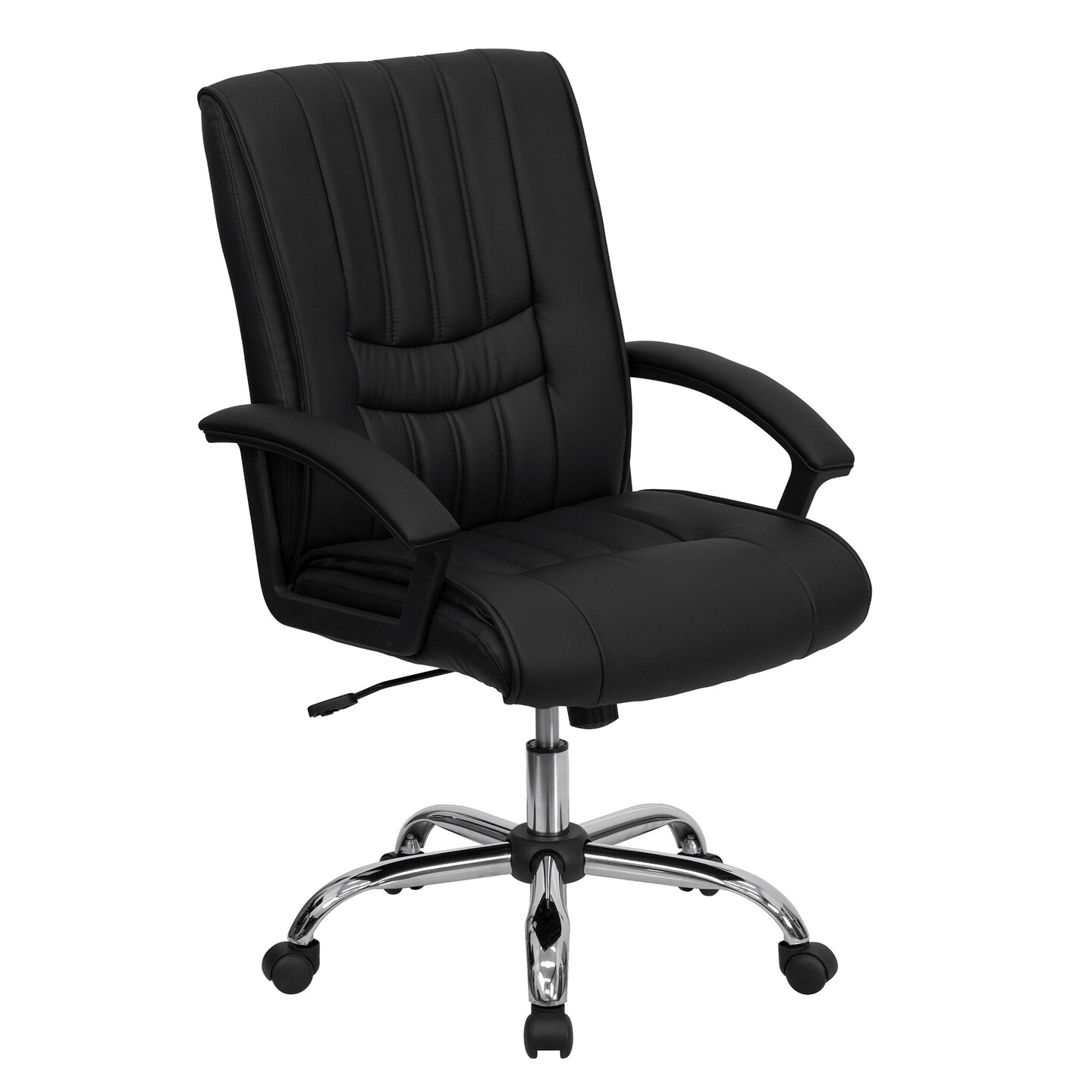Flash Furniture 43.25” Black Leather Mid- Back Executive Swivel Office Chair