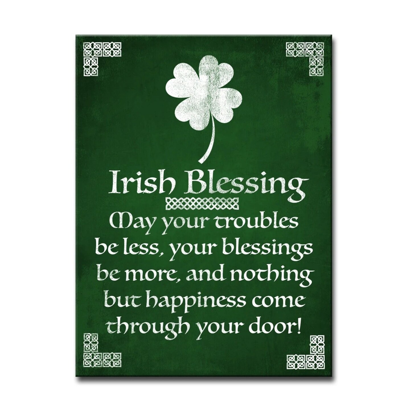 Crafted Creations Green and White Irish Blessing St. Patrick&#x2019;s Day Cotton Wall Art Decor 16&#x22; x 12&#x22;