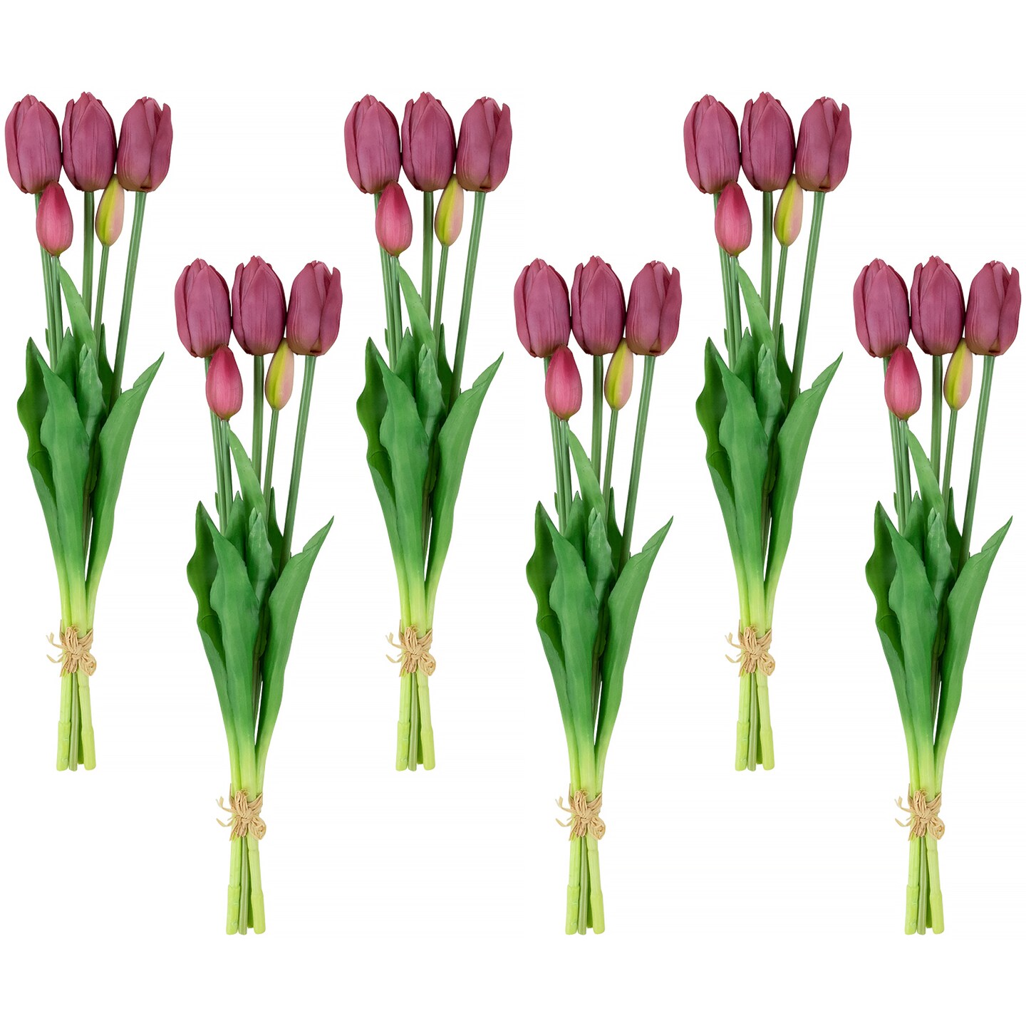 Northlight Real Touch™ Purple Artificial Tulip Floral Bundles, Set of 6 - 18"