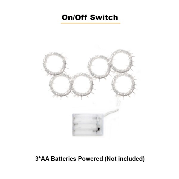 Perfect Holiday 96 LED Curtain String Light Battery Operated - Warm White