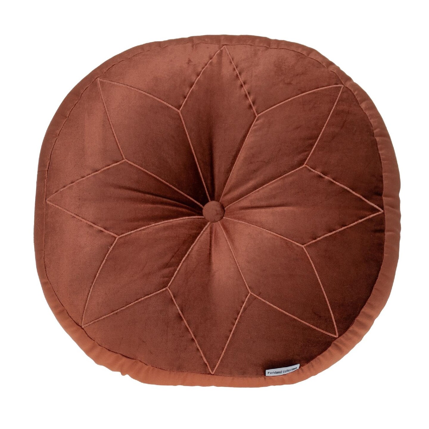 Nassau Collection 20&#x22; Burnt Orange Transitional Round Floor Pillow