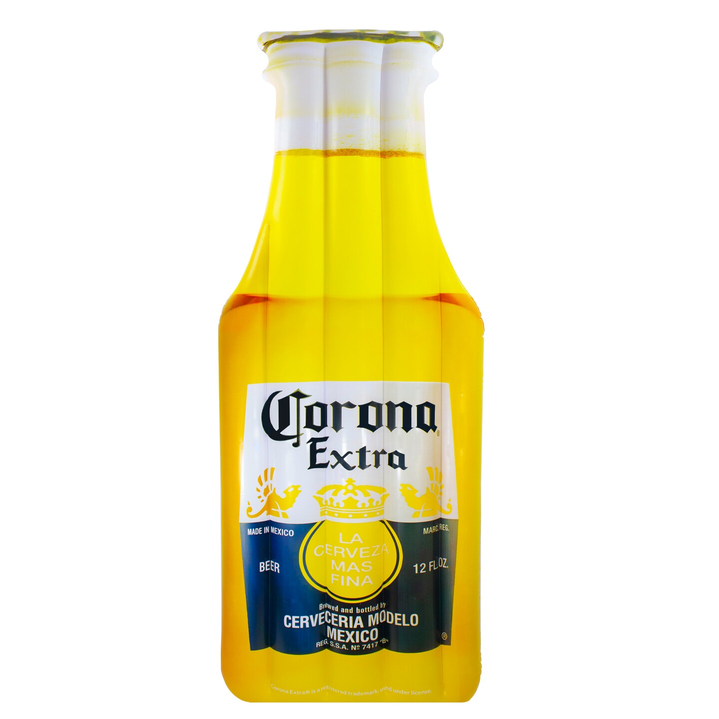 Northlight 86&#x22; Corona Yellow and Blue Inflatable Beer Bottle Pool Float