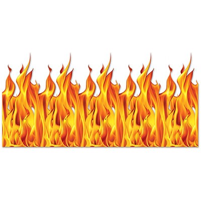 Party Central Pack of 6 Yellow and Orange Flame Halloween Wall Backdrops 30&#x27;