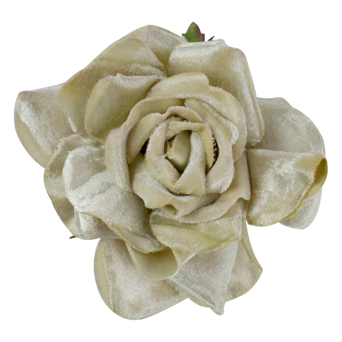 Northlight 5&#x22; Gold Artificial Velvet Rose Clip-On Christmas Ornament