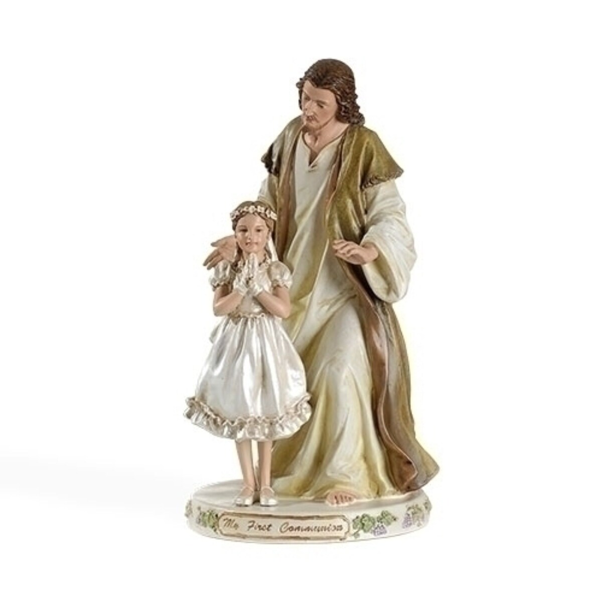 Roman First Communion Jesus with Praying Girl Figurine - 9.5"