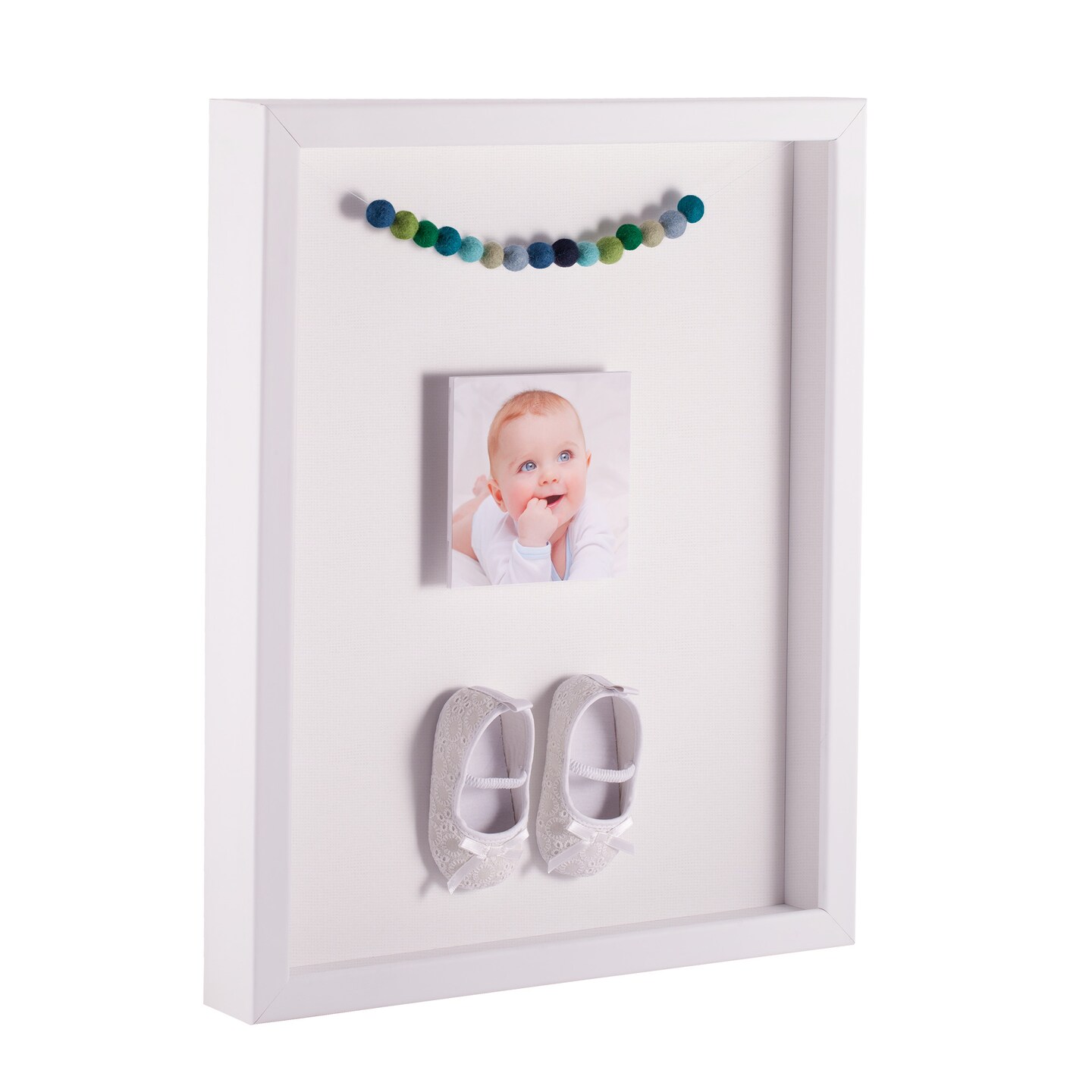 ArtToFrames 20x24 Inch Shadow Box Picture Frame, with a Satin White 1.00" Wide Shadowbox frame and Super White Mat Backing (4655)