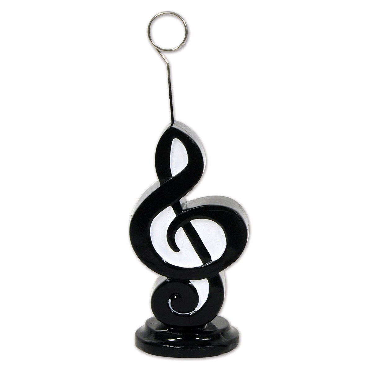 Beistle Pack of 6 Black Musical Note Photo or Balloon Holder Party Decorations 6 oz.