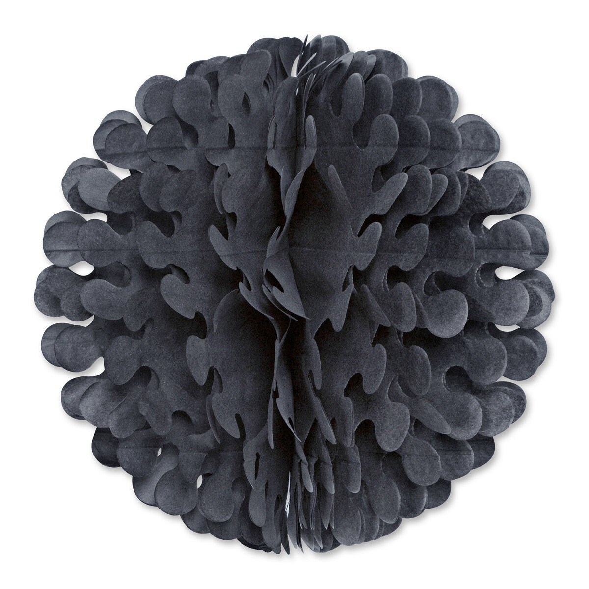 Beistle Club Pack of 12 Black Tissue Flutter Ball Hanging Decorations 14"