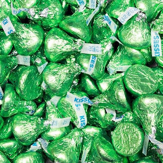 Kiwi Green Hershey&#x27;s Kisses Candy Milk Chocolates 4lb
