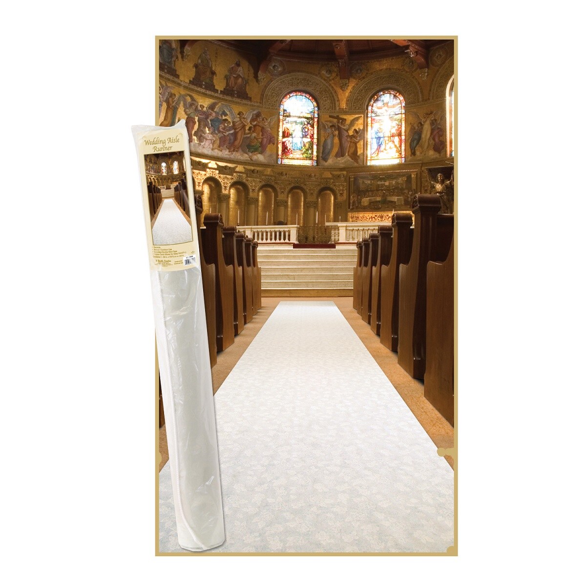 Party Central 100' White Contemporary Wedding Celebration Aisle Runner Party Decor