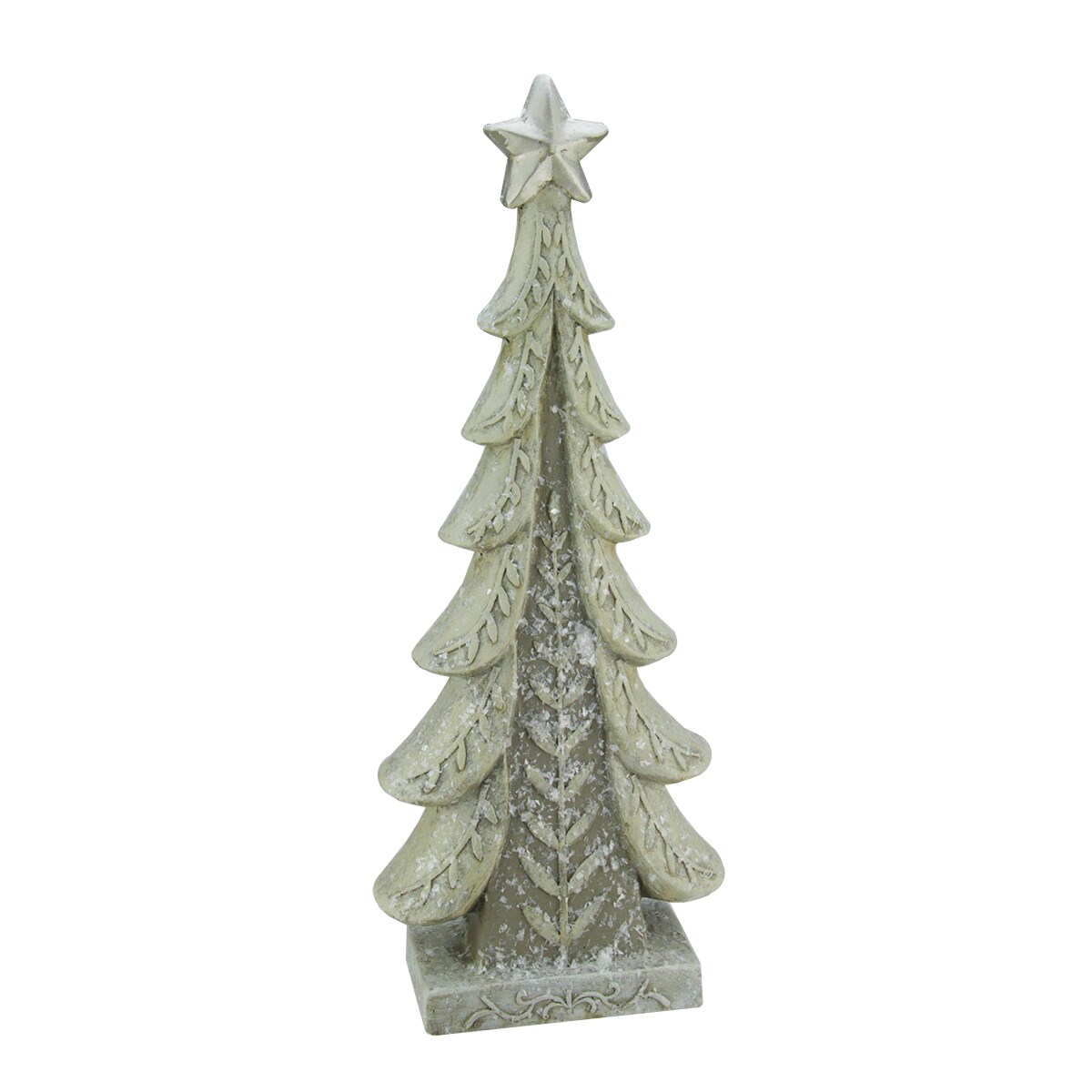Raz Vintage Snowy Christmas Tree Decoration - 20.25&#x22; - Gray and White