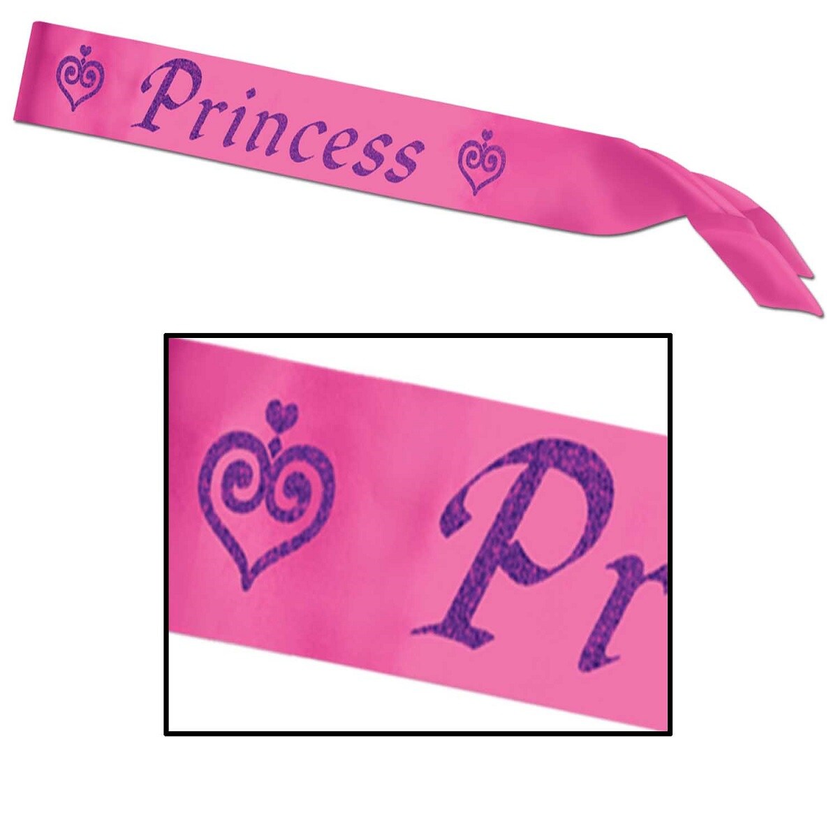 Party Central Club Pack of 6 Pink and Purple Princess Sashes 27&#x22;
