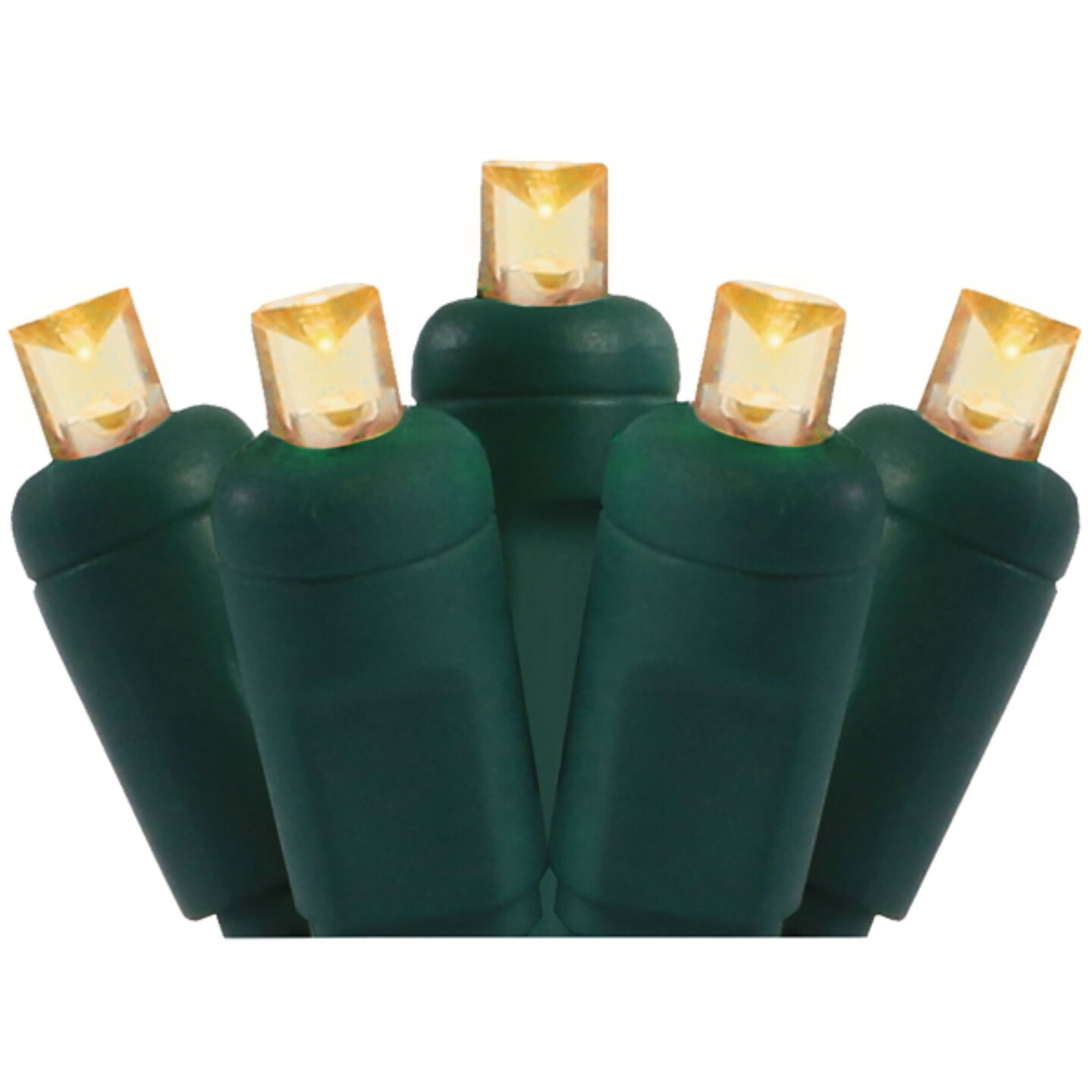 DLIG 50 Champagne LED Wide Angle Christmas String Lights - 25.17 ft Green Wire