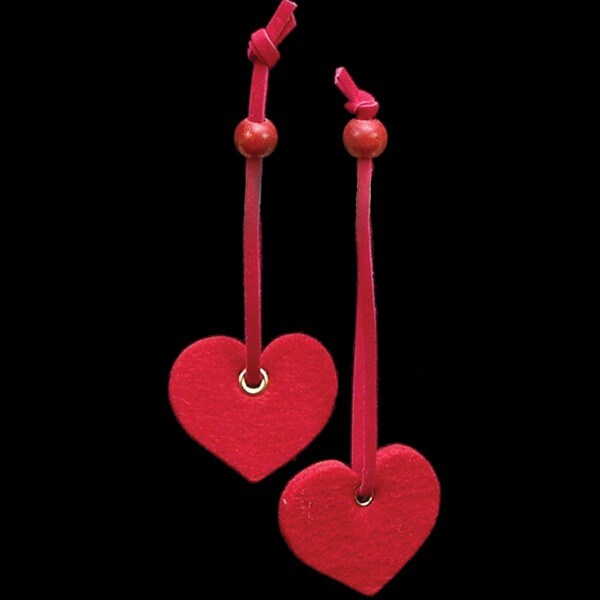 The Ribbon People Club Pack of 60 Small Felt Red Heart Valentine&#x27;s Ornaments