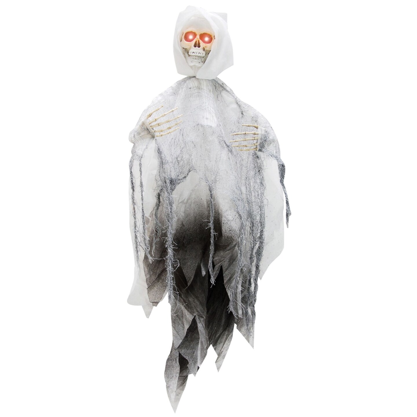 The Costume Center 36&#x22; White and Black Skull Face Hanging Light Up Reaper Halloween Prop