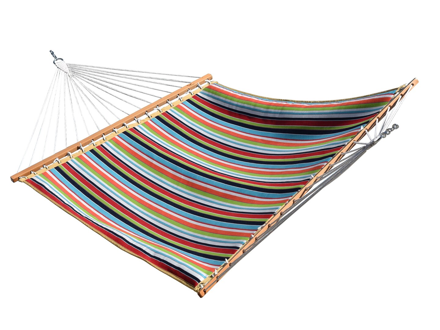The Hamptons Collection Striped Sunbrella Quilted Two Person Double Hammock -144&#x201D; x 53&#x22; - Red and Orange