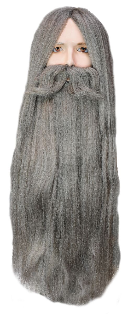 The Costume Center Light Gray Wizard Men Adult Wig and Beard Set Halloween Costume Accessory - One Size