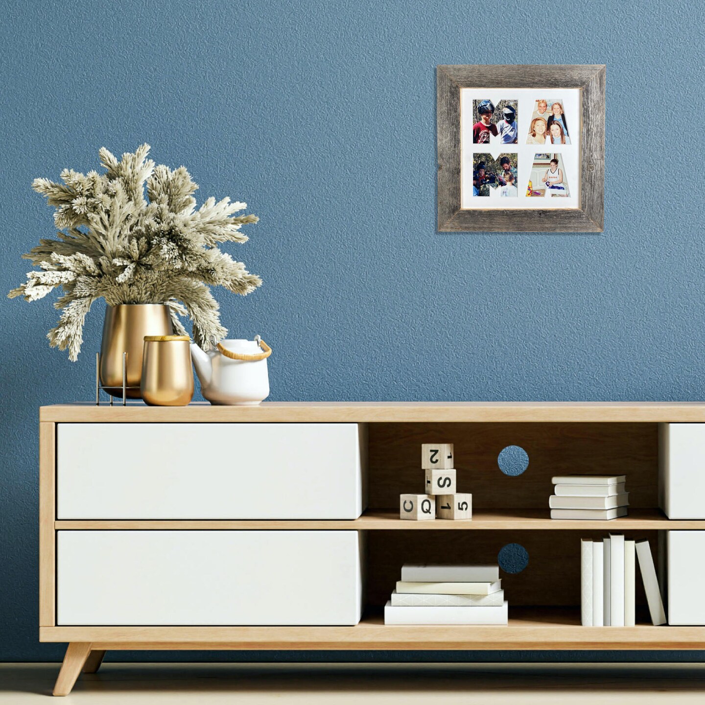 Mother&#x27;s Series Rustic Farmhouse Decoratvie Wood Collage Picture Frame