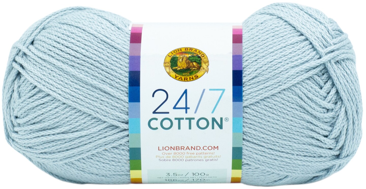 Lion Brand 24/7 Cotton Yarn-Cool Grey