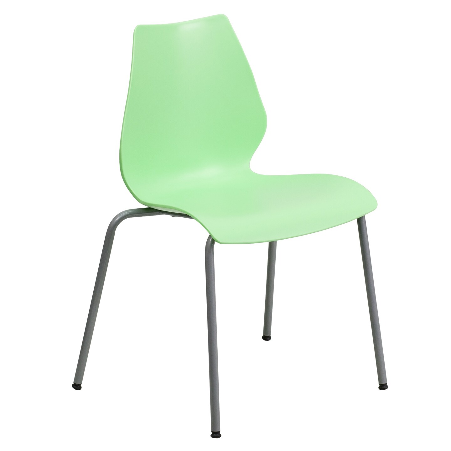 Flash Furniture 31.5&#x201D; Green Plastic Stack Chair with Lumbar Support