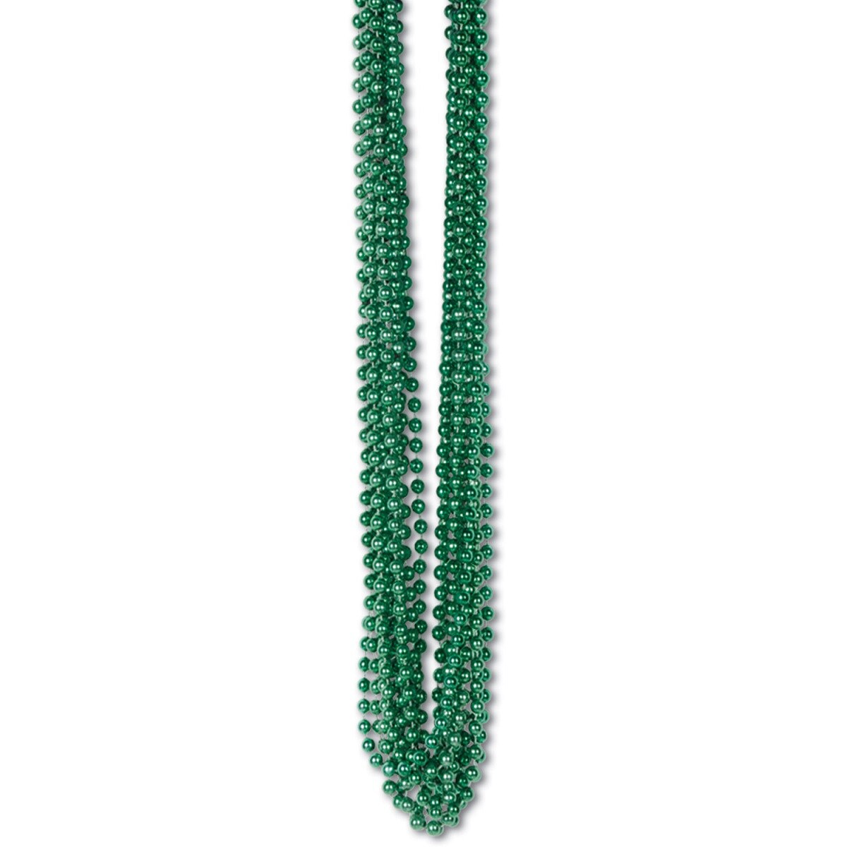 Beistle Club Pack of 720 Green Metallic St. Patrick&#x27;s Day Small Round Beaded Necklace Party Favors 33&#x27;&#x27;