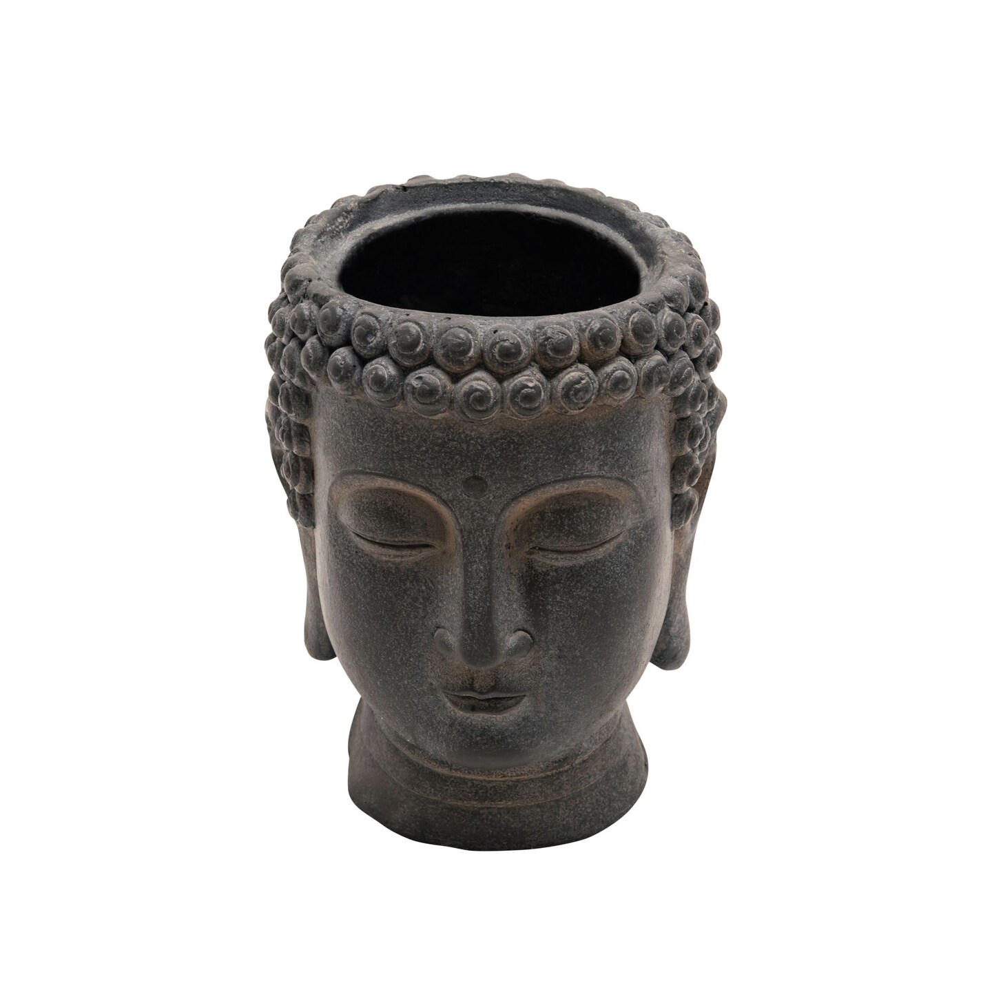 Kingston Living 9&#x22; Charcoal Black Buddha Head Standing Planter