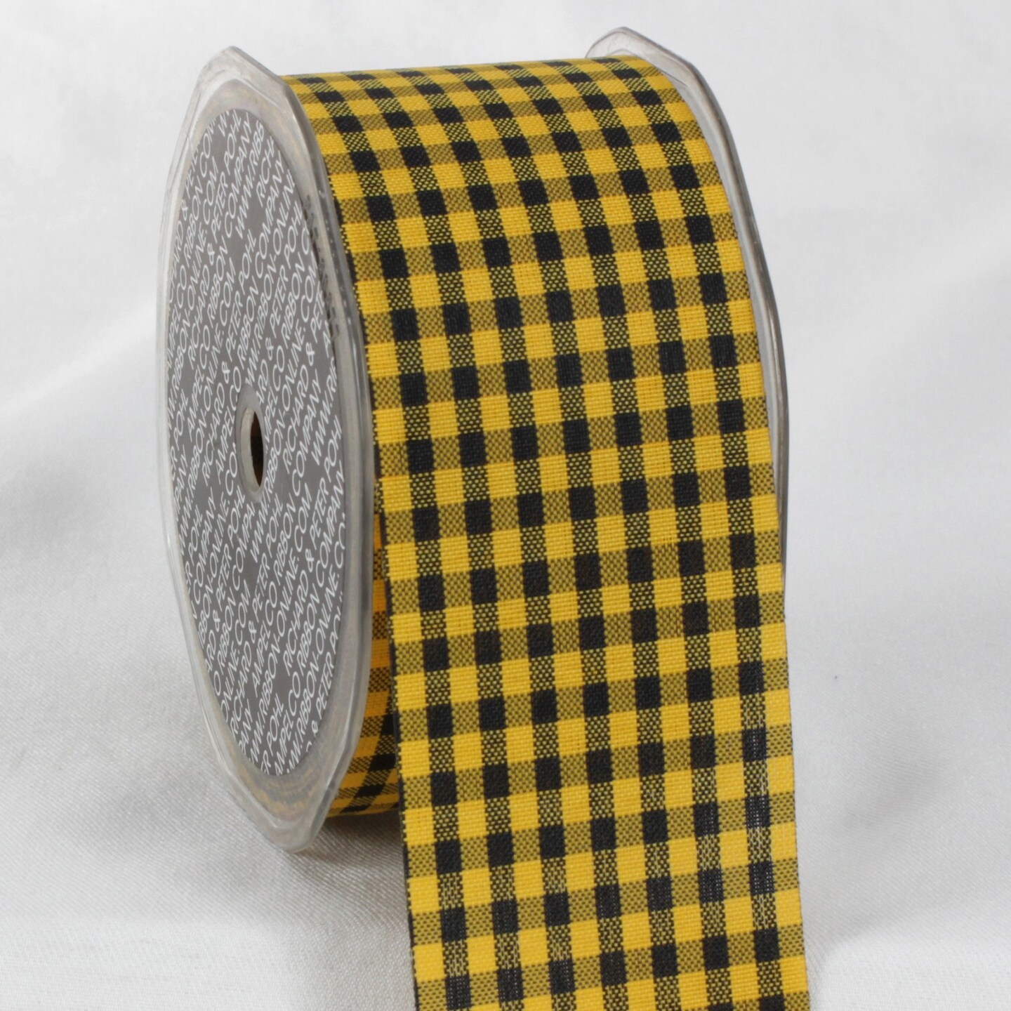 The Ribbon People Black and Yellow Cut Edge Gingham Patterned Ribbon 2" x 33 Yards