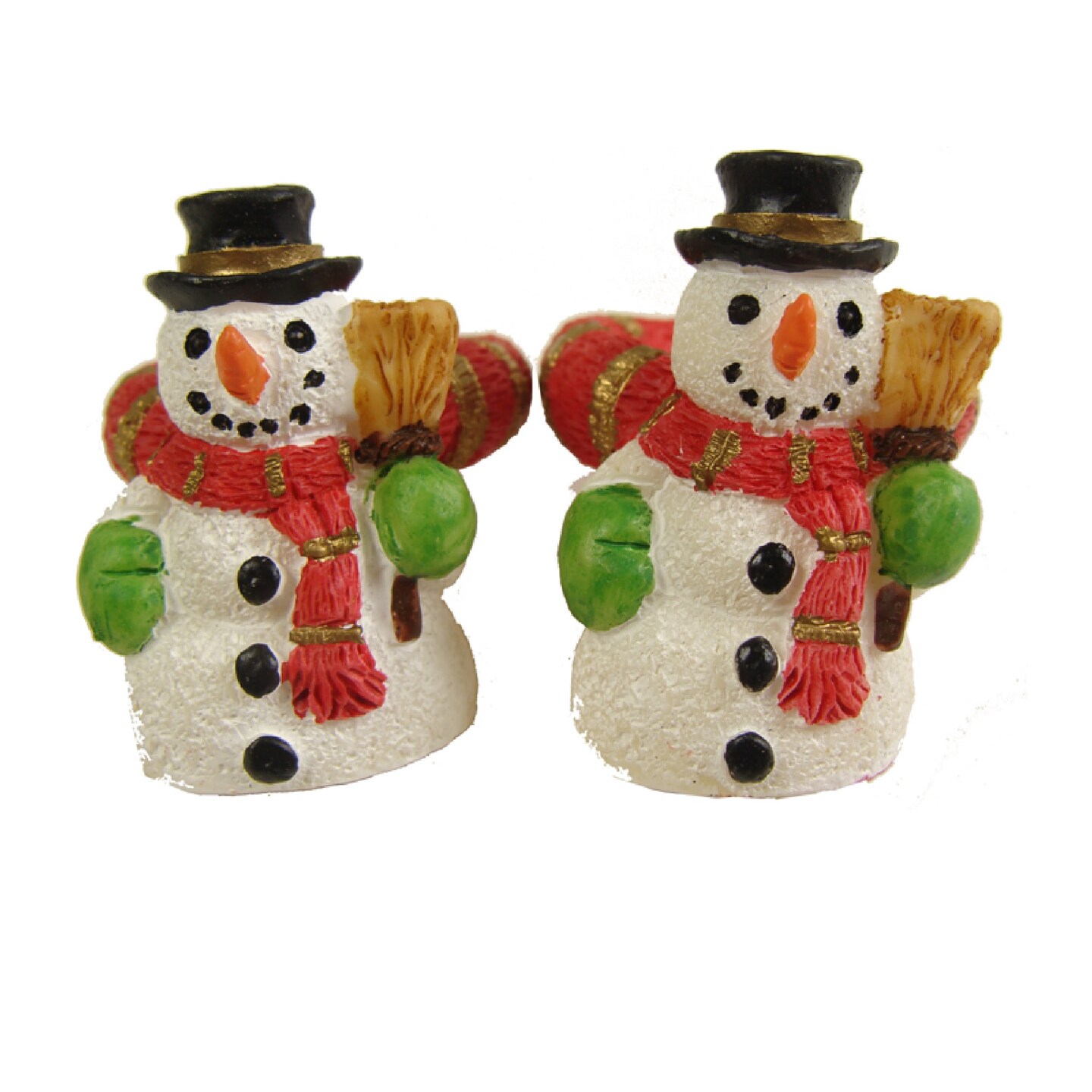 CC Christmas Decor 288 White and Orange Friendly Snowman Christmas Taper Candle Rings 1.25&#x22;