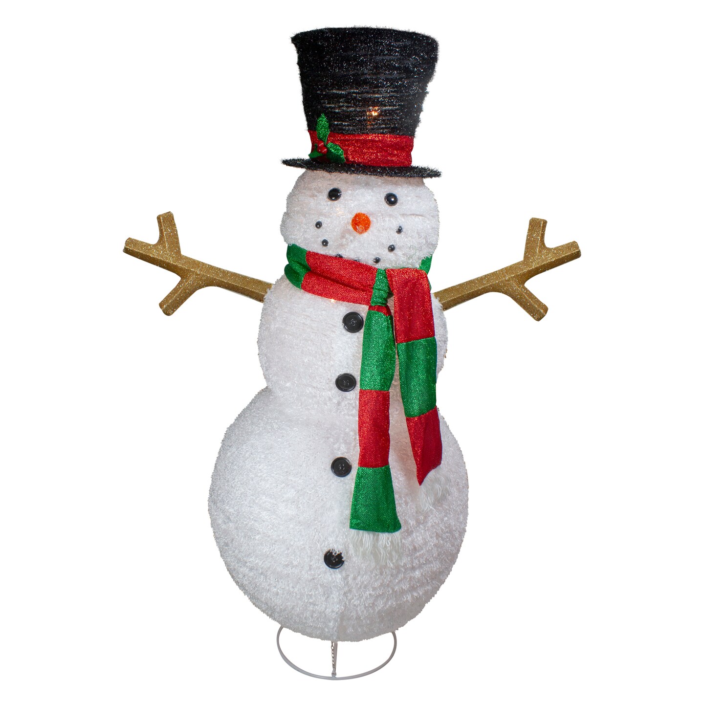 Northlight Lighted Tinsel Snowman Outdoor Christmas Decoration - 60" - Warm White Lights