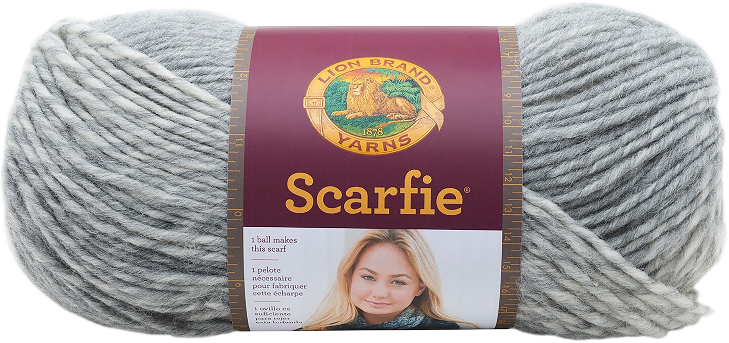 Lion Brand Scarfie Yarn-Cream/Silver