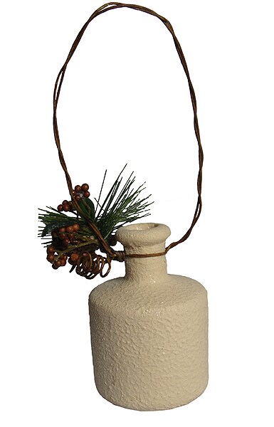 CC Christmas Decor 4&#x22; Modern Lodge Terracotta Round Bottle Christmas Ornament