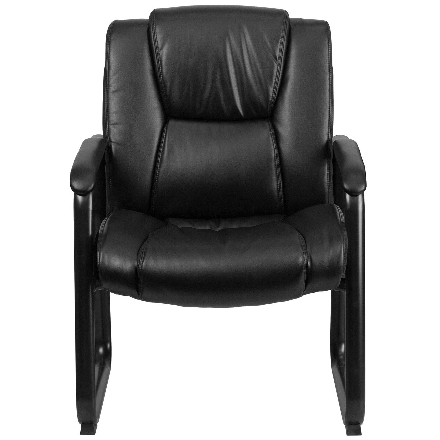 Flash Furniture 41.75&#x27;&#x27; Black Executive Side Reception Chair with Sled Base and Padded Arms